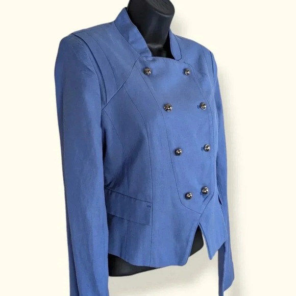 Blue Double Button Jacket - Picture 4 of 7